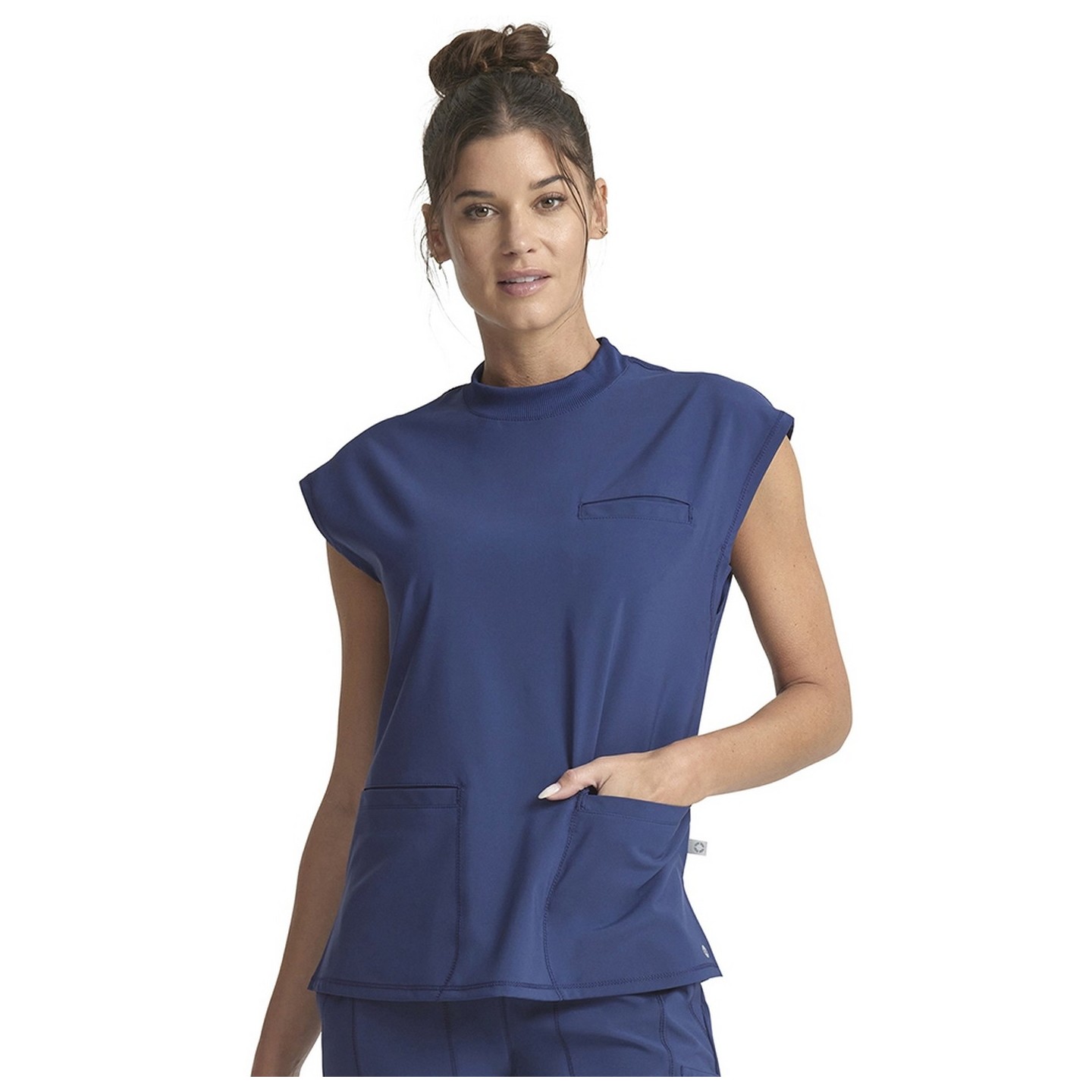 CK742 Infinity Mock Neck 4 Pocket Top with Flex Panels by Cherokee
