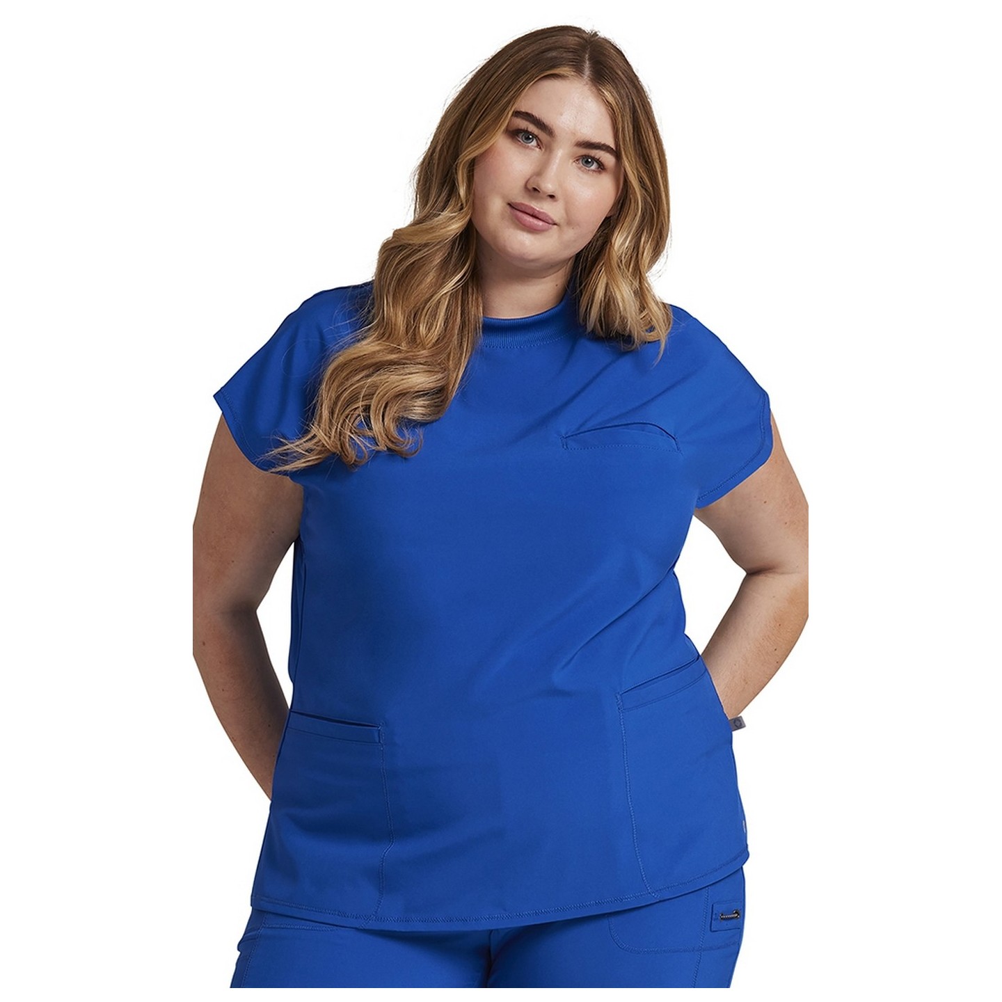 CK742 Infinity Mock Neck 4 Pocket Top with Flex Panels by Cherokee