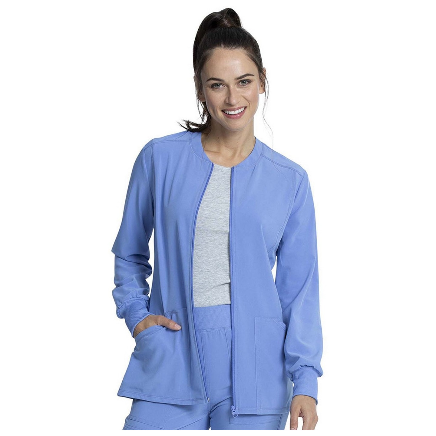 CKA384 Allura Round Neck Zip FroCKA384 Allura Veste d'Échauffement à Col Rond Zippée par Cherokeent Jacket by Cherokee