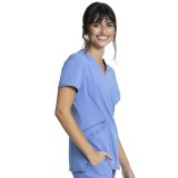 CKA684 Allura Fitted V-Neck 3 Pocket Top by Cherokee