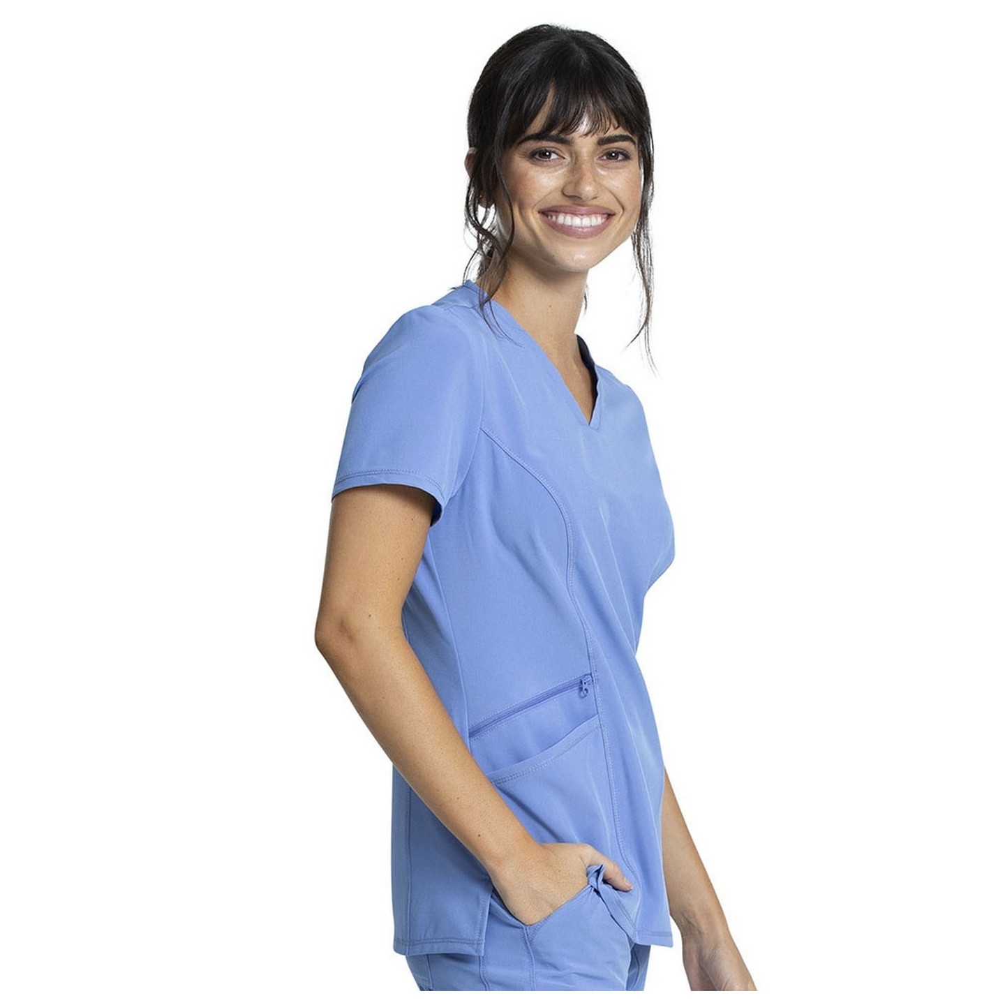 CKA684 Allura Fitted V-Neck 3 Pocket Top by Cherokee