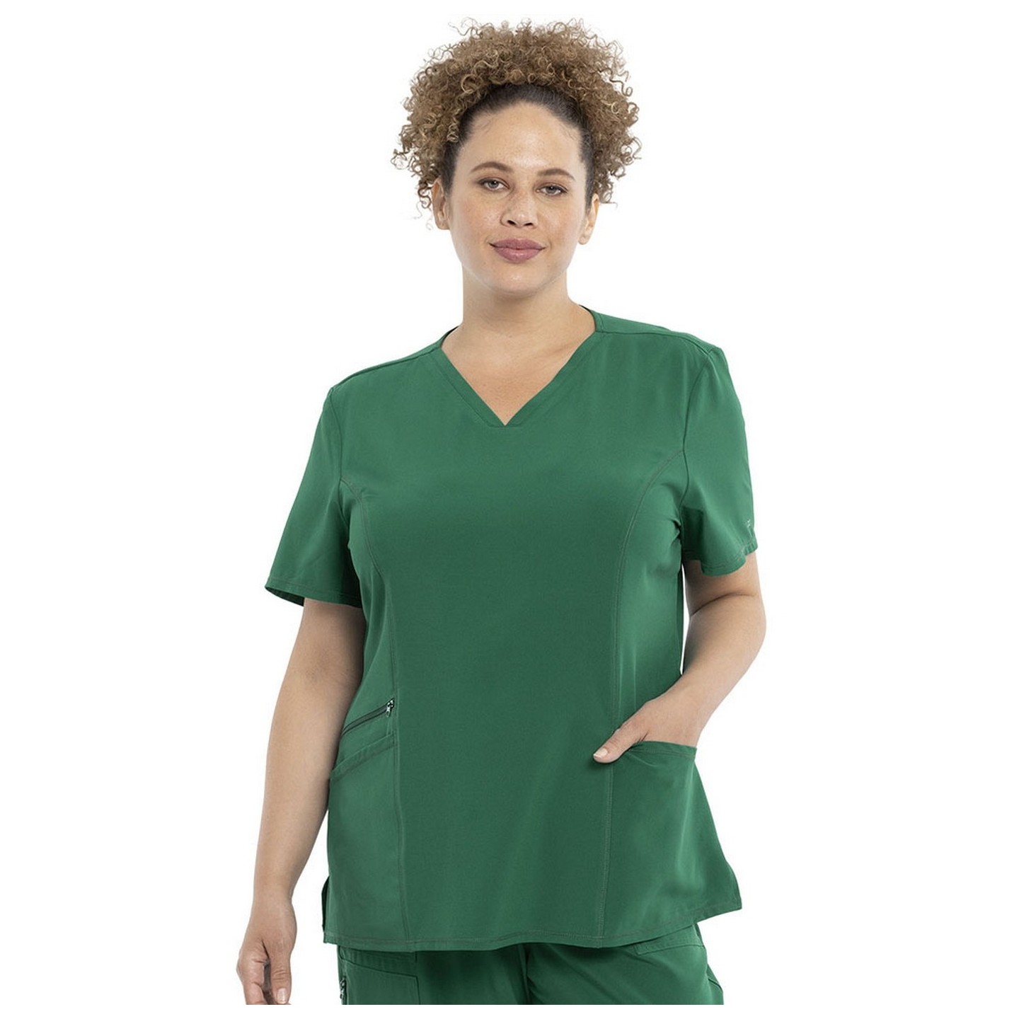 CKA684 Allura Fitted V-Neck 3 Pocket Top by Cherokee