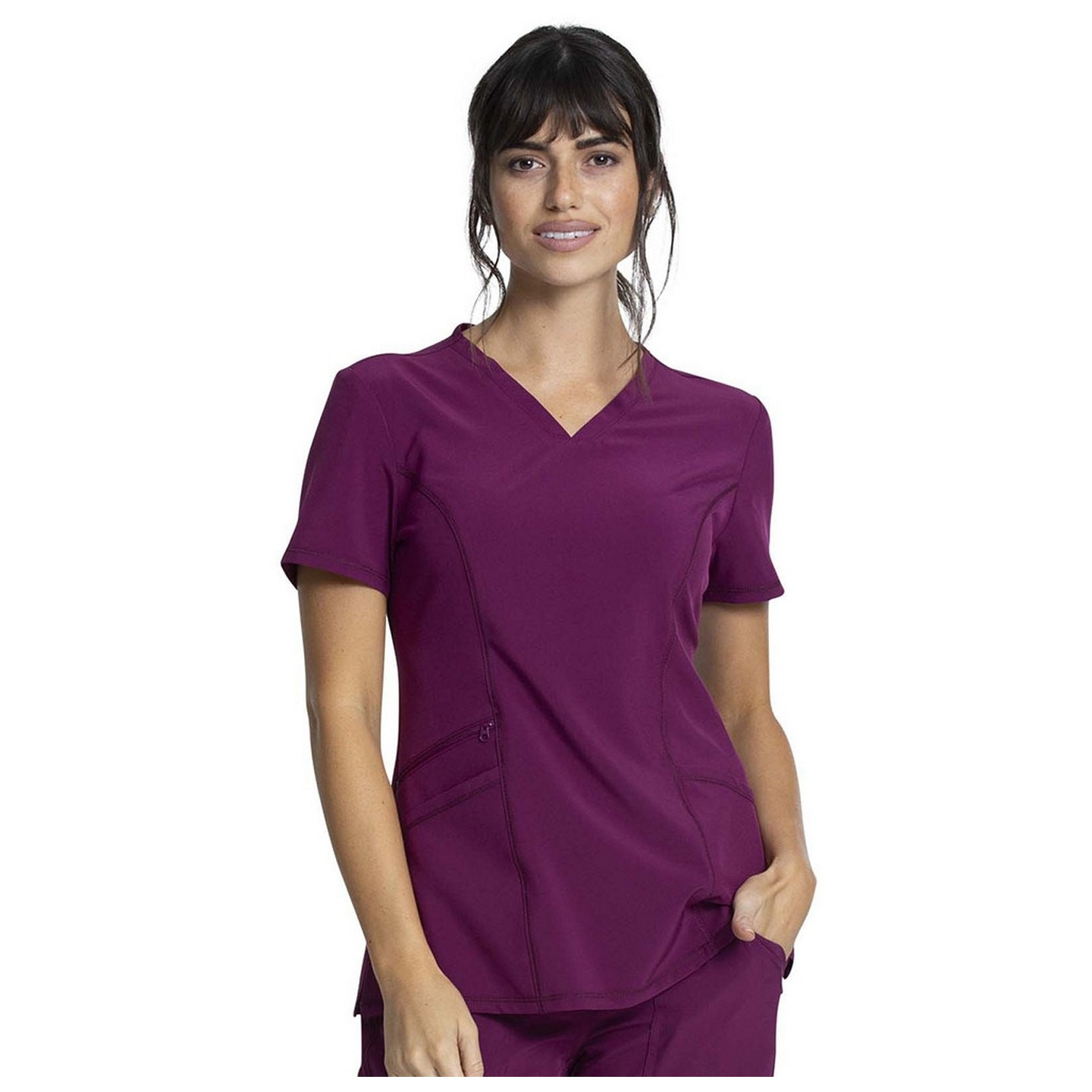 CKA684 Allura Fitted V-Neck 3 Pocket Top by Cherokee