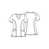 CKA684 Allura Fitted V-Neck 3 Pocket Top by Cherokee