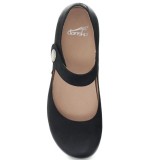 Beatrice Black Burnished Nubuck Stapled Mary Jane by Dansko