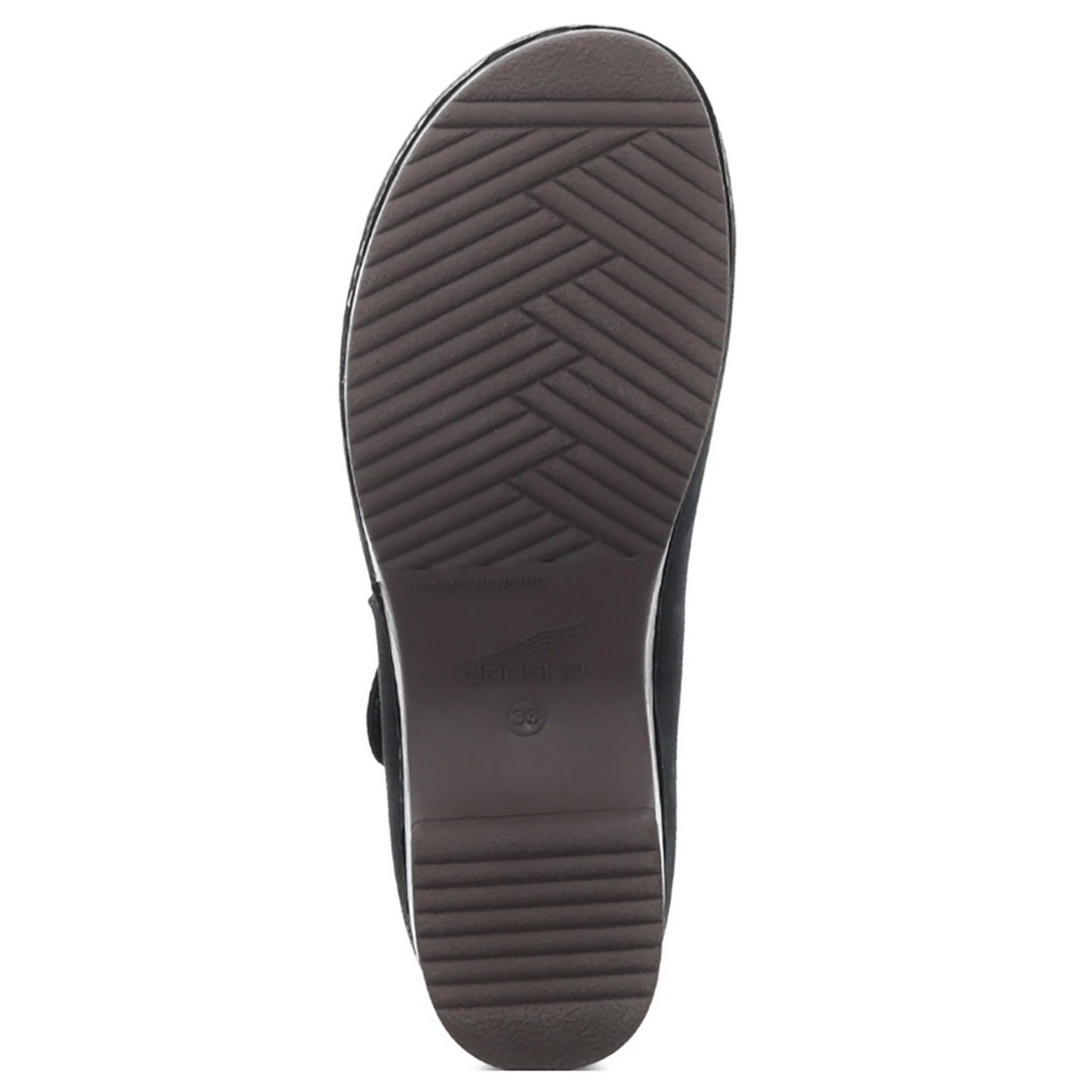 Beatrice Black Burnished Nubuck Stapled Mary Jane by Dansko