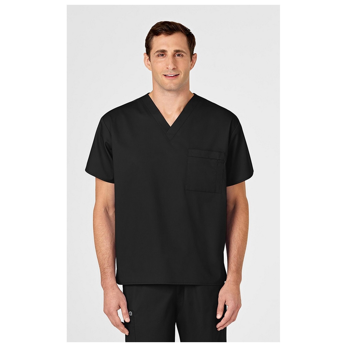 100 WonderWORK Haut à Col en V Unisexe avec 1 Poche au Poitrine