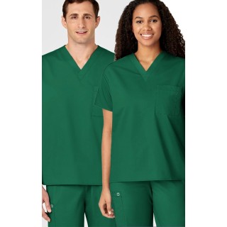 100 WonderWORK Haut à Col en V Unisexe avec 1 Poche au Poitrine