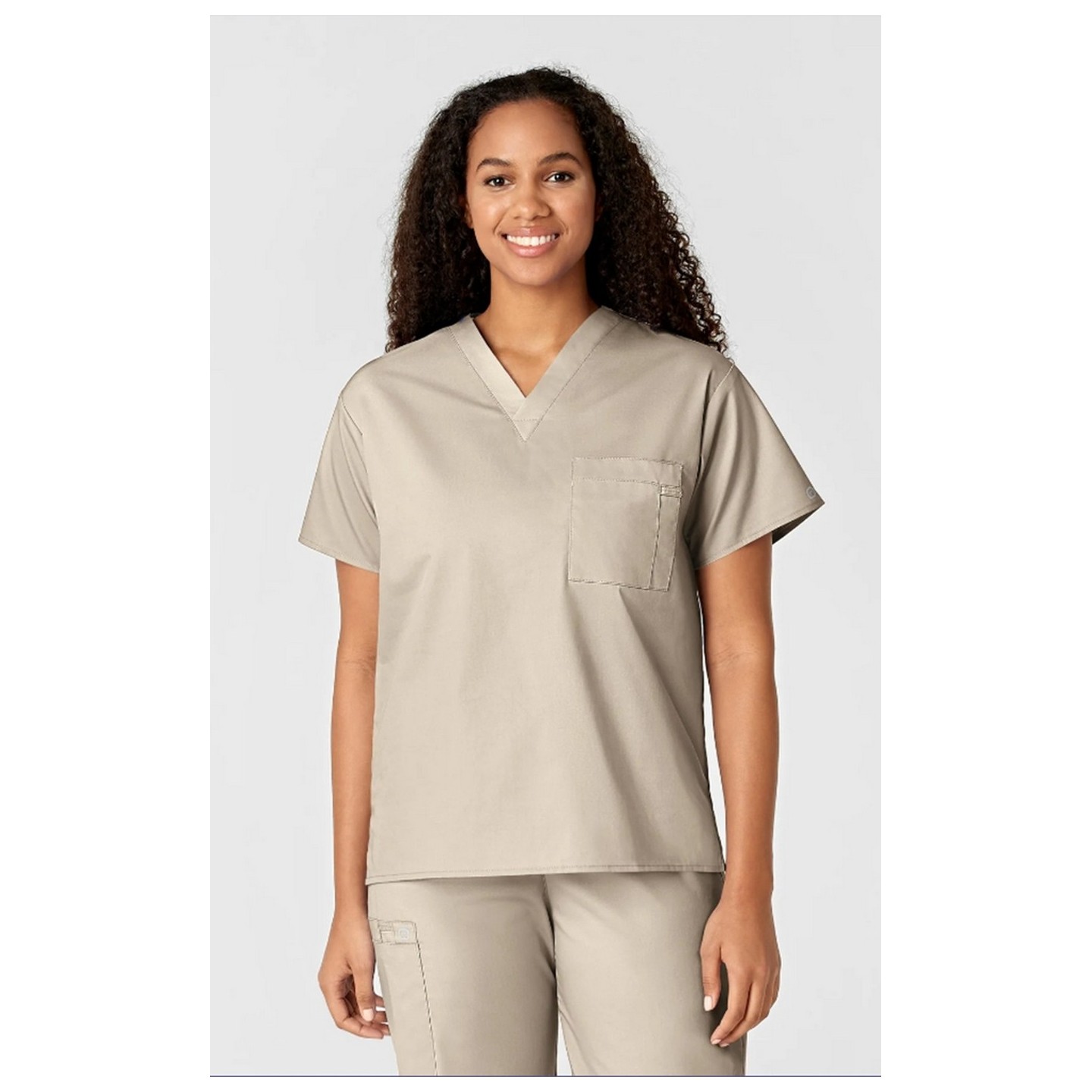 100 WonderWORK Haut à Col en V Unisexe avec 1 Poche au Poitrine