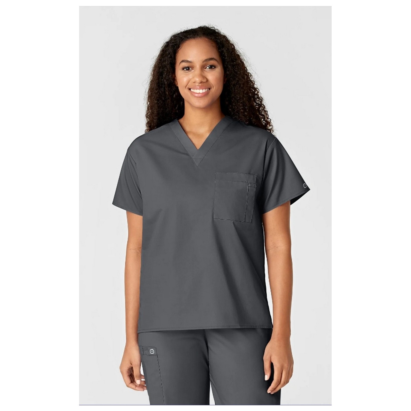 100 WonderWORK Haut à Col en V Unisexe avec 1 Poche au Poitrine