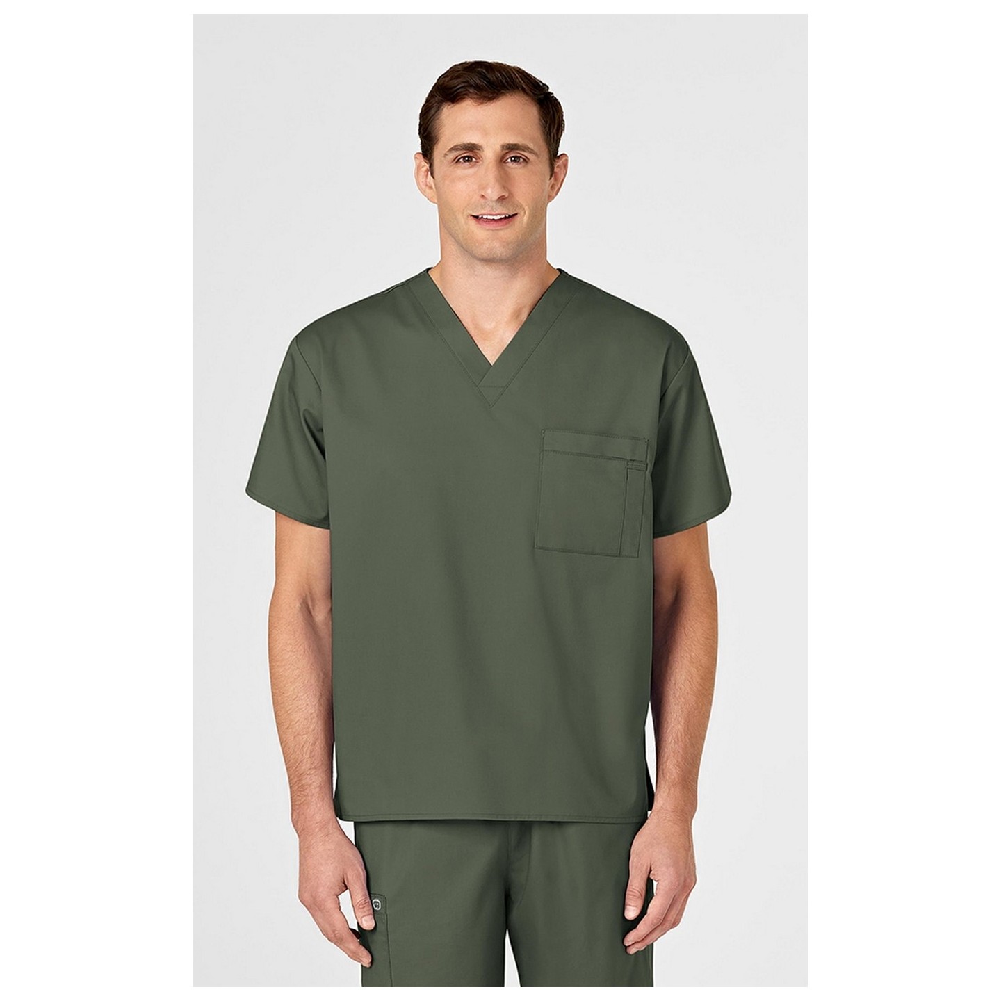 100 WonderWORK Haut à Col en V Unisexe avec 1 Poche au Poitrine