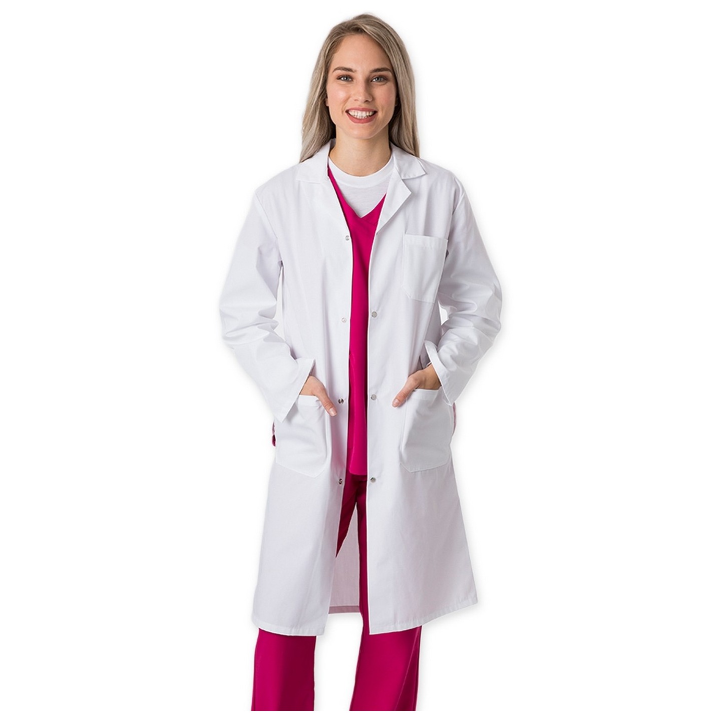 4500 Greentown Classix – Manteau de laboratoire unisexe avec fermeture bouton-pression