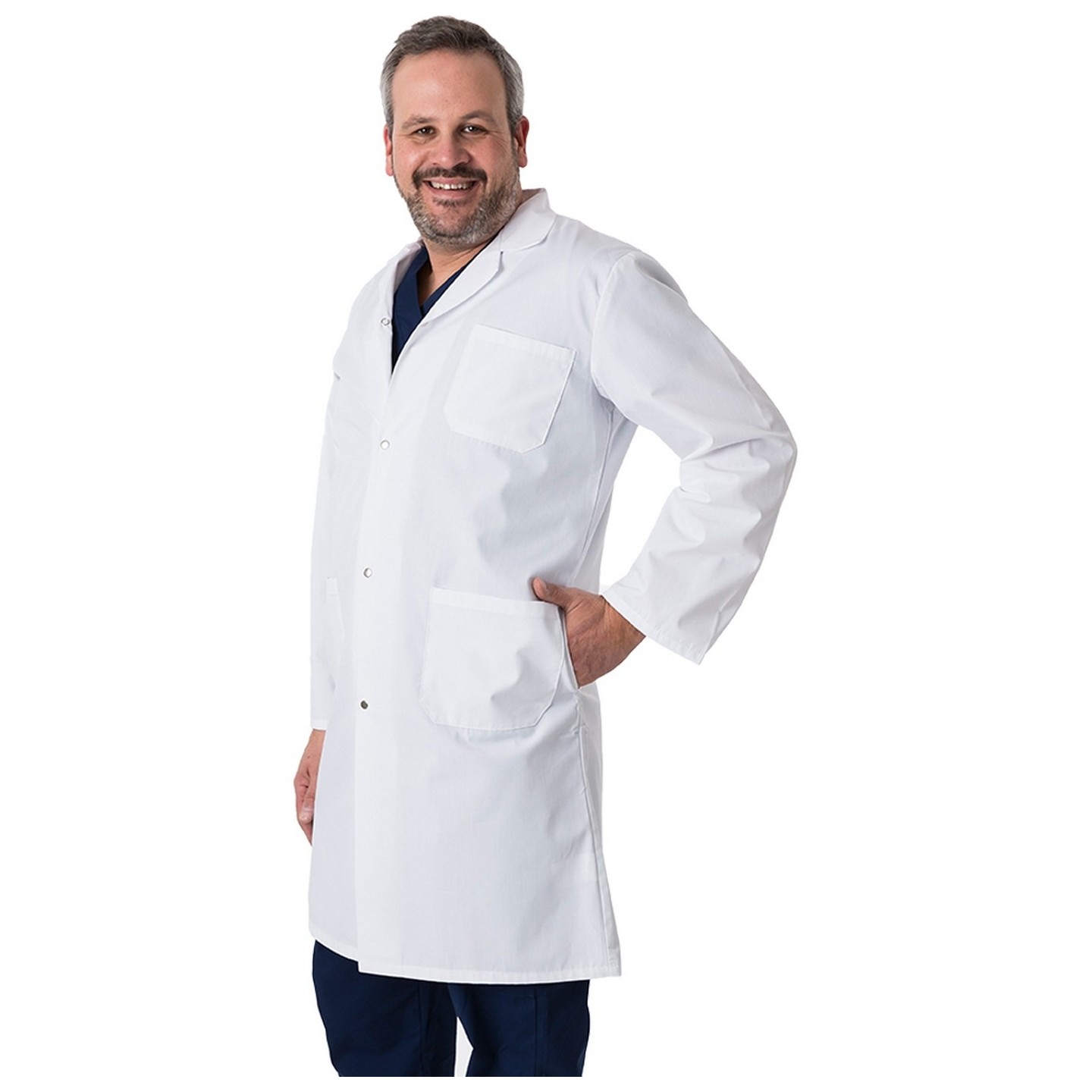 4500 Greentown Classix – Manteau de laboratoire unisexe avec fermeture bouton-pression