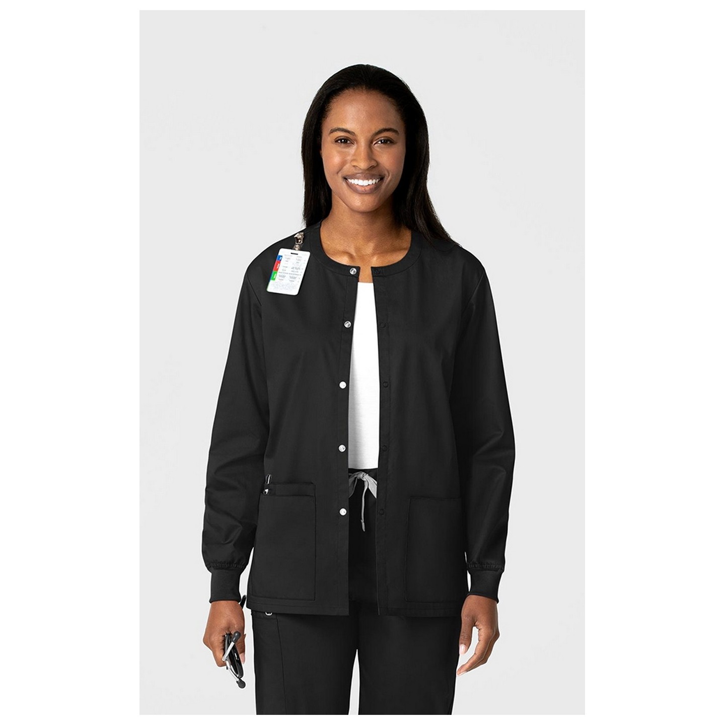 800 WonderWORK Manteau Unisexe avec Col Rond et Fermature à Pression