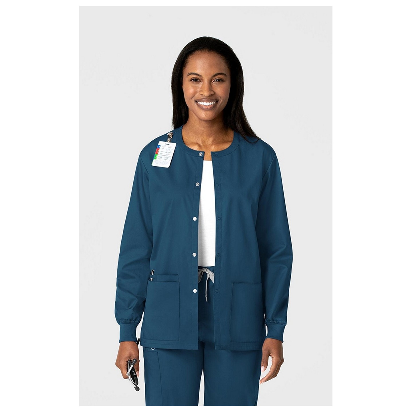 800 WonderWORK Manteau Unisexe avec Col Rond et Fermature à Pression