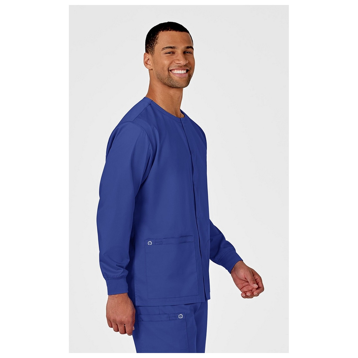 800 WonderWORK Unisex Snap Front Round Collar Jacket