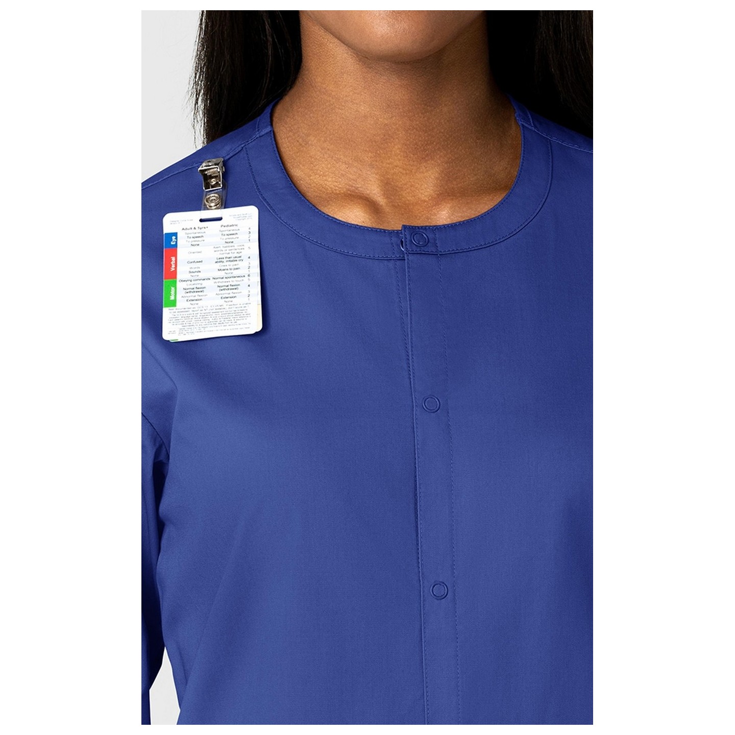 800 WonderWORK Unisex Snap Front Round Collar Jacket