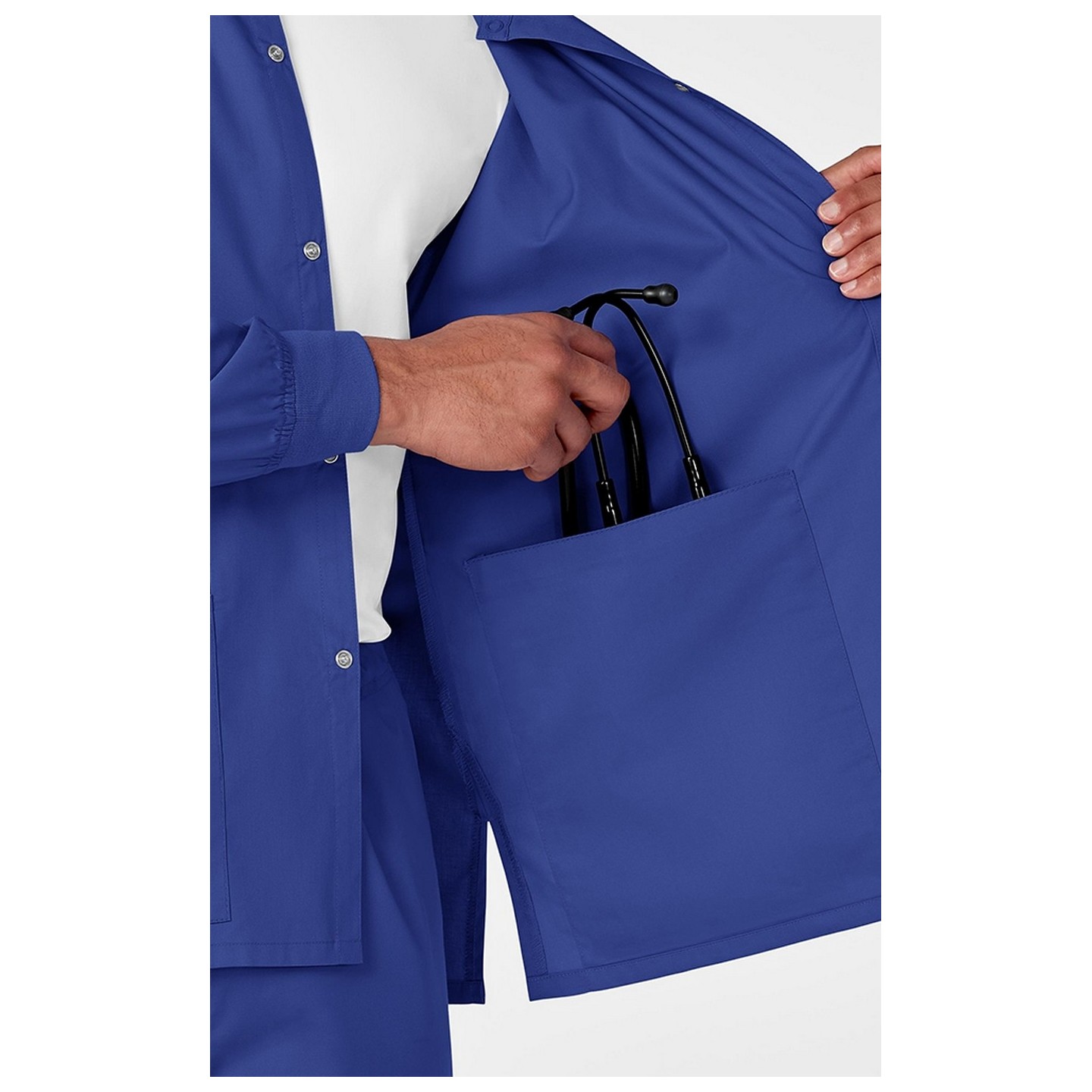 800 WonderWORK Manteau Unisexe avec Col Rond et Fermature à Pression