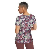 2266 Healing Hands Amanda Grosgrain Ribbon V-Neck Print Top - Free Flow