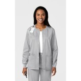 800 WonderWORK Unisex Snap Front Round Collar Jacket