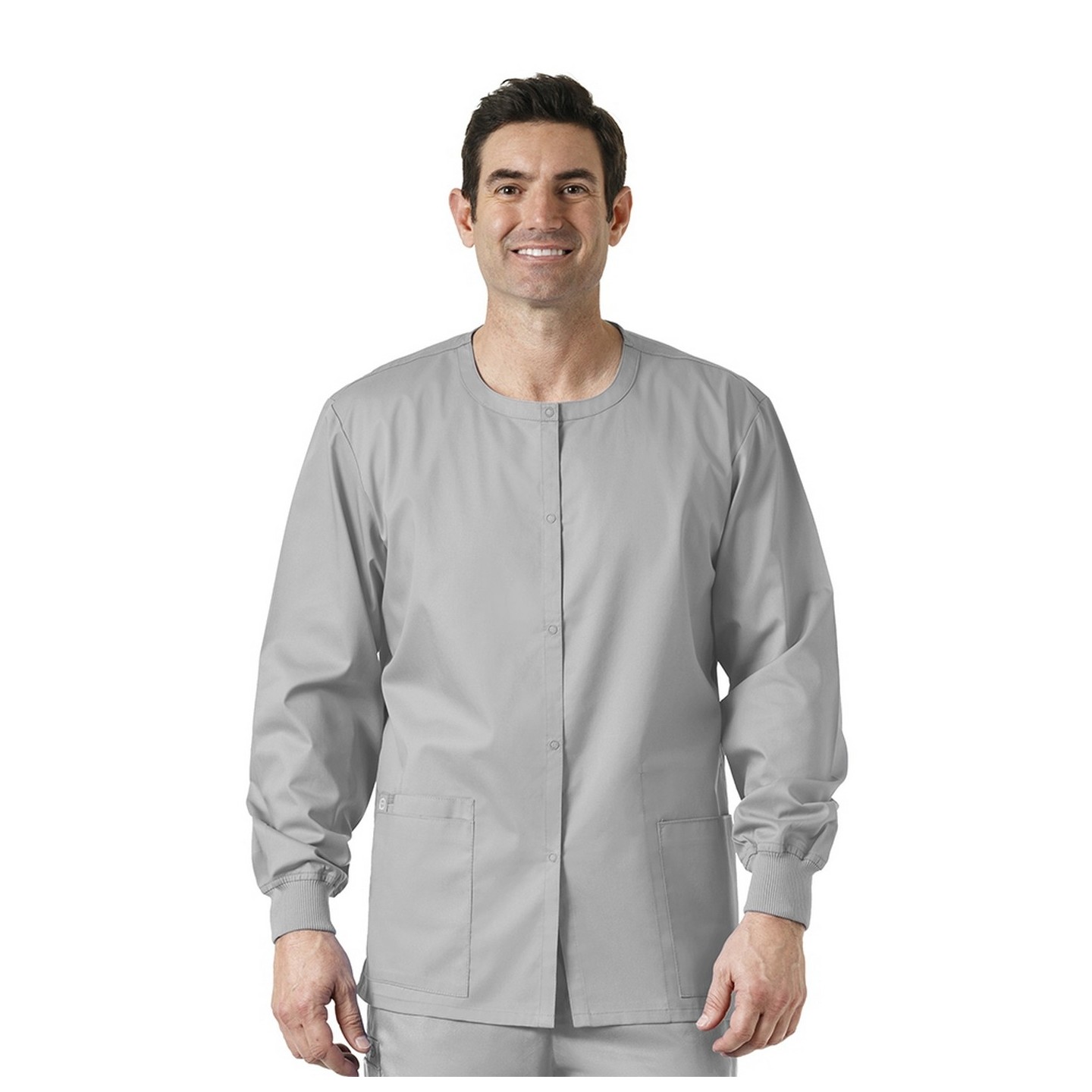 800 WonderWORK Unisex Snap Front Round Collar Jacket