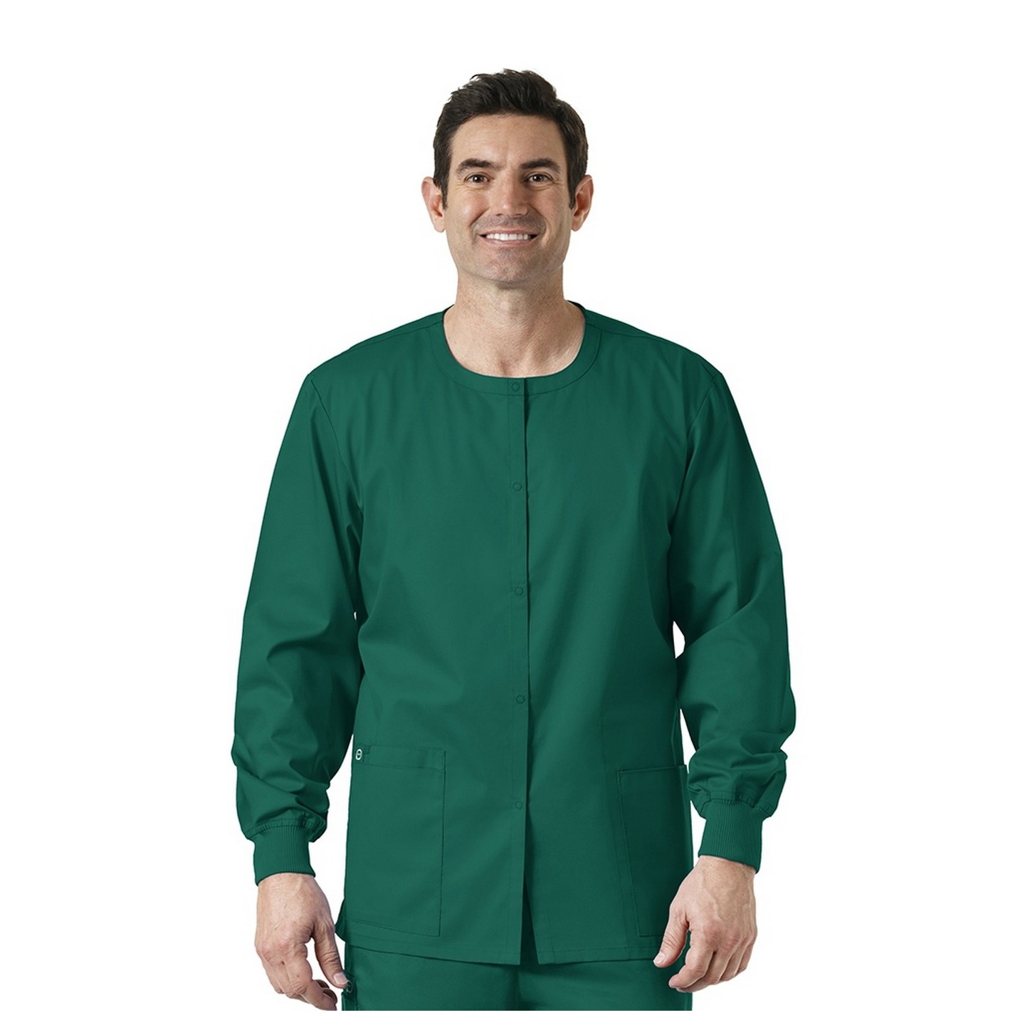 800 WonderWORK Unisex Snap Front Round Collar Jacket