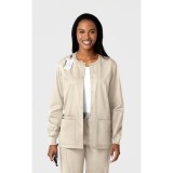 800 WonderWORK Unisex Snap Front Round Collar Jacket