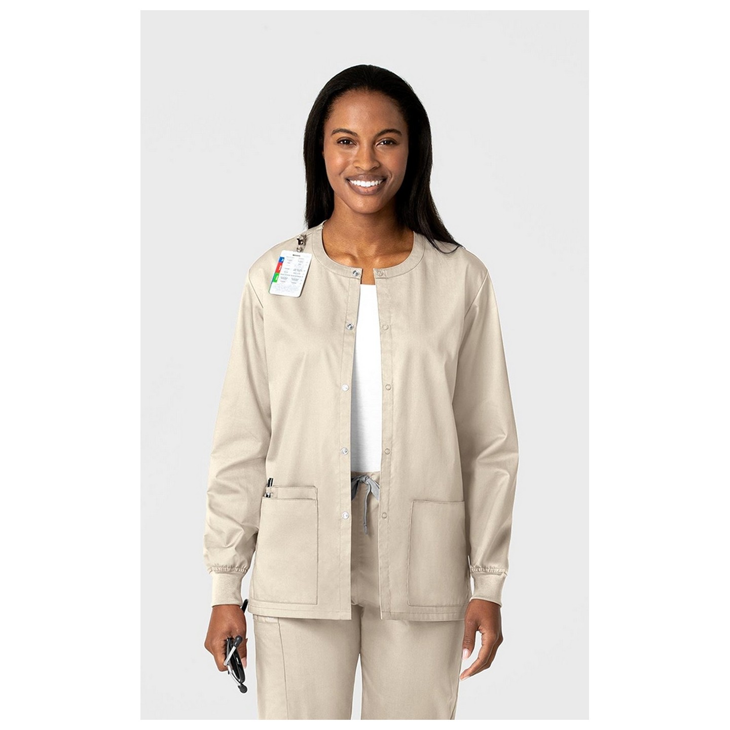 800 WonderWORK Manteau Unisexe avec Col Rond et Fermature à Pression