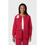 800 WonderWORK Unisex Snap Front Round Collar Jacket