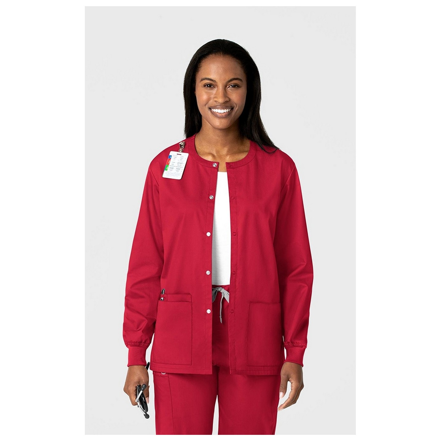 800 WonderWORK Manteau Unisexe avec Col Rond et Fermature à Pression