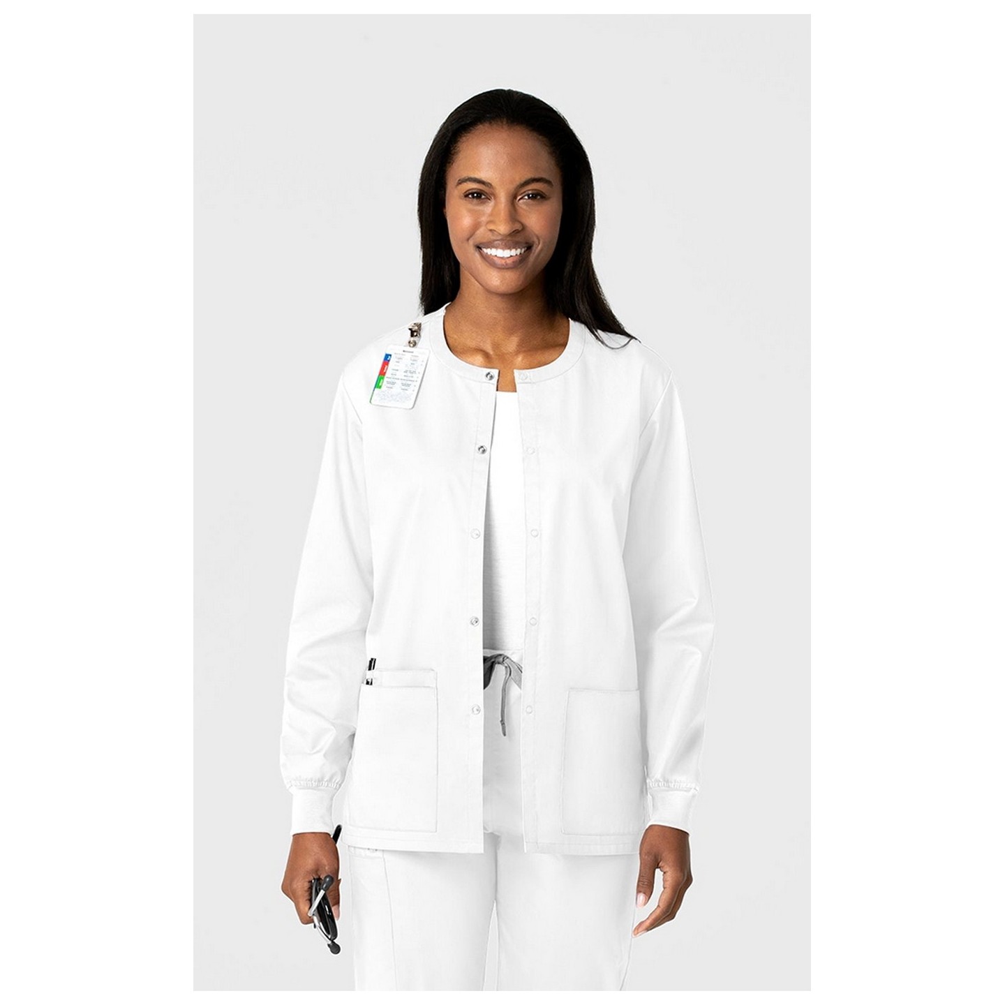 800 WonderWORK Manteau Unisexe avec Col Rond et Fermature à Pression