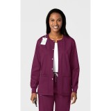 800 WonderWORK Unisex Snap Front Round Collar Jacket