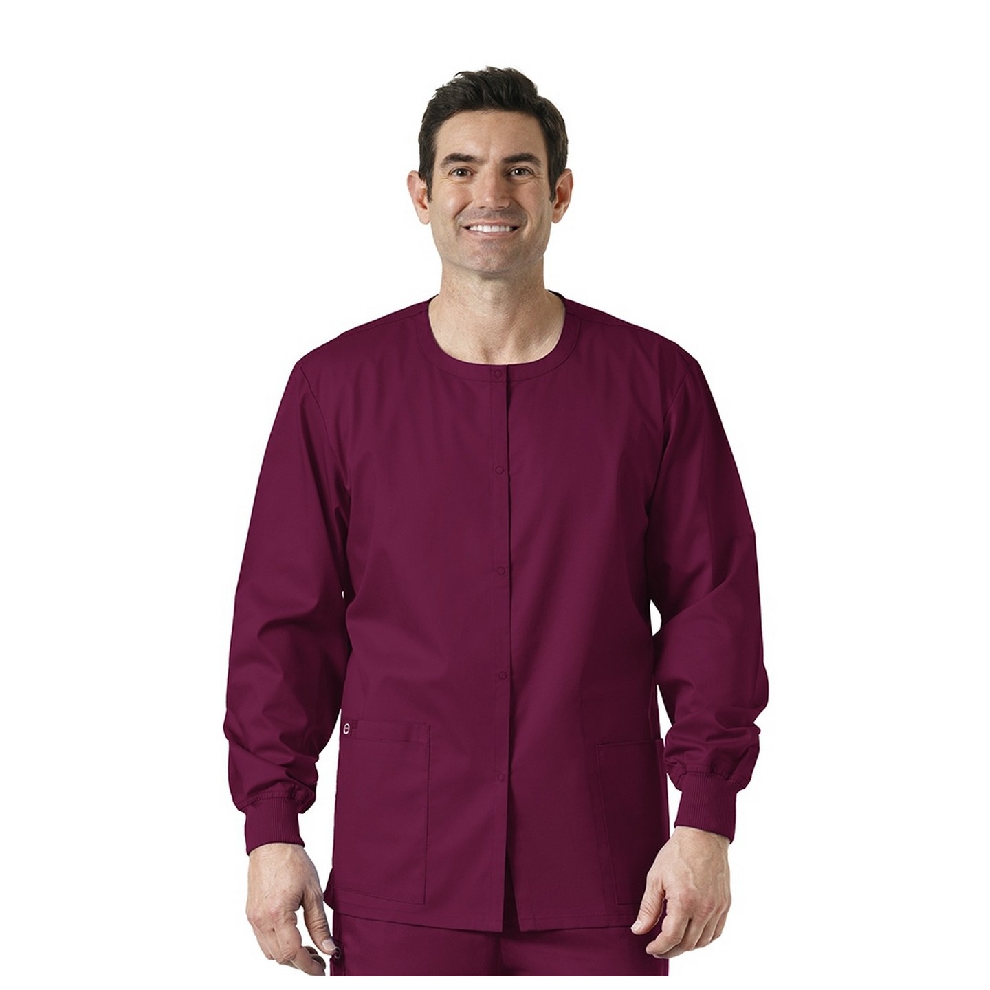 800 WonderWORK Manteau Unisexe avec Col Rond et Fermature à Pression