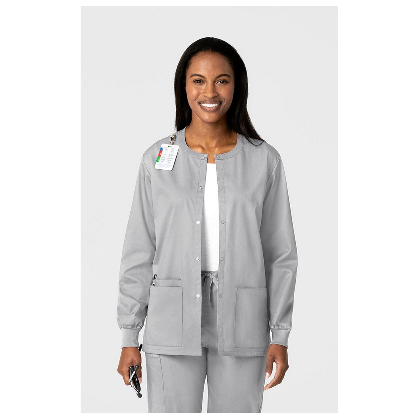 800 WonderWORK Manteau Unisexe avec Col Rond et Fermature à Pression