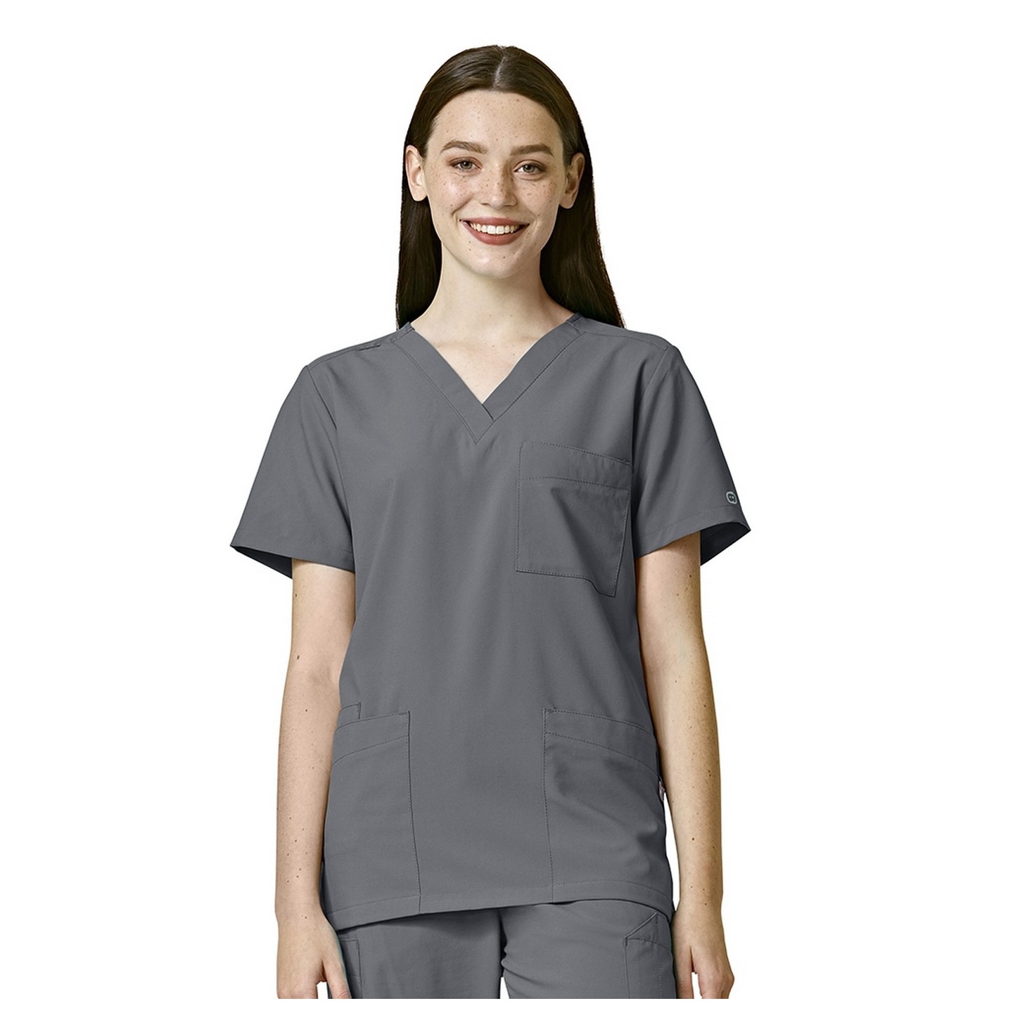 6855 W123 de WonderWink Haut Utilitaire Unisex à 4 Poches (Vue d'Homme))