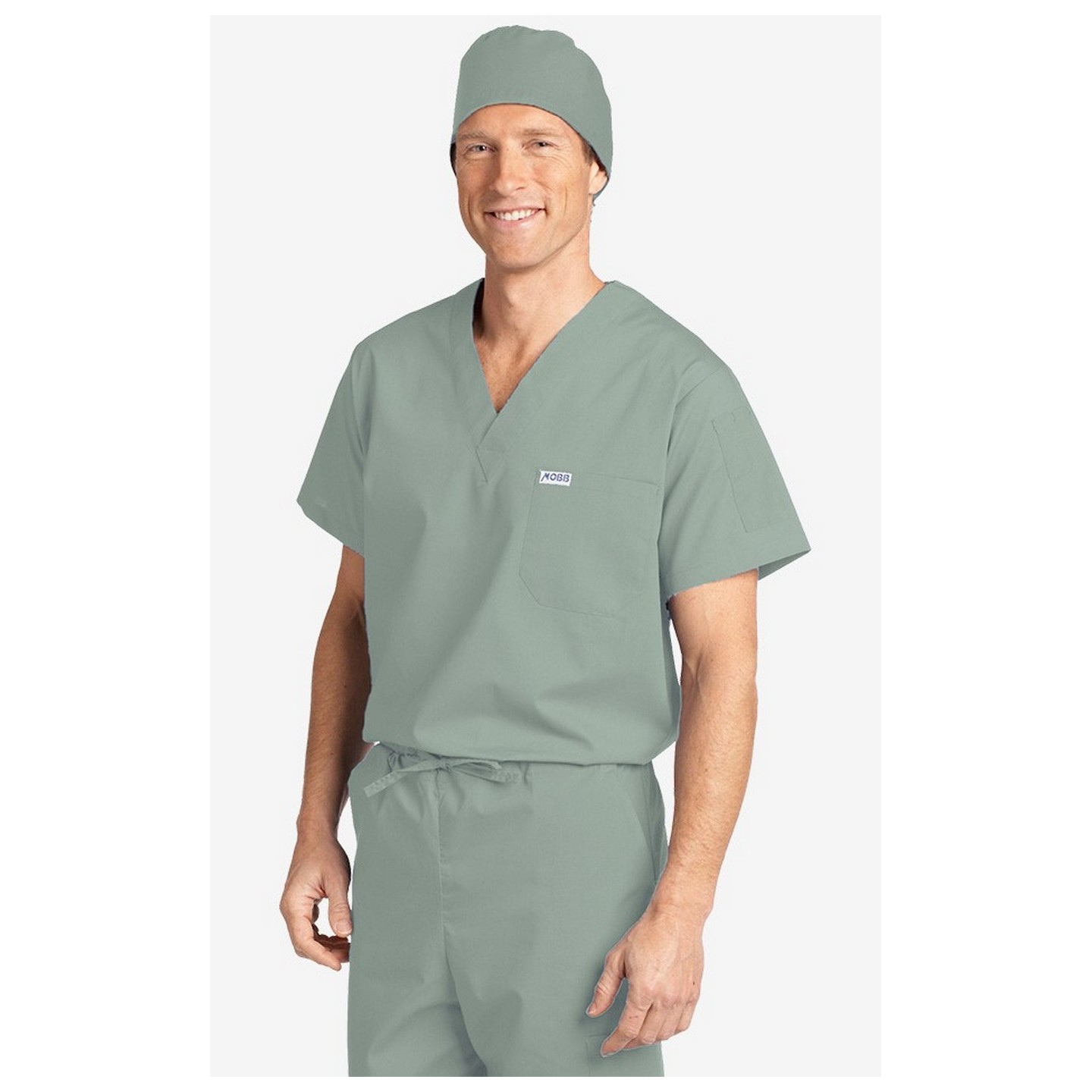 MOBB Unisex V-Neck Scrub Top (Men's View) - Lagoon (LA)