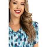 1103 Zavaté Ava Therese Ava Print Scrub Top - Seafoam Oasis