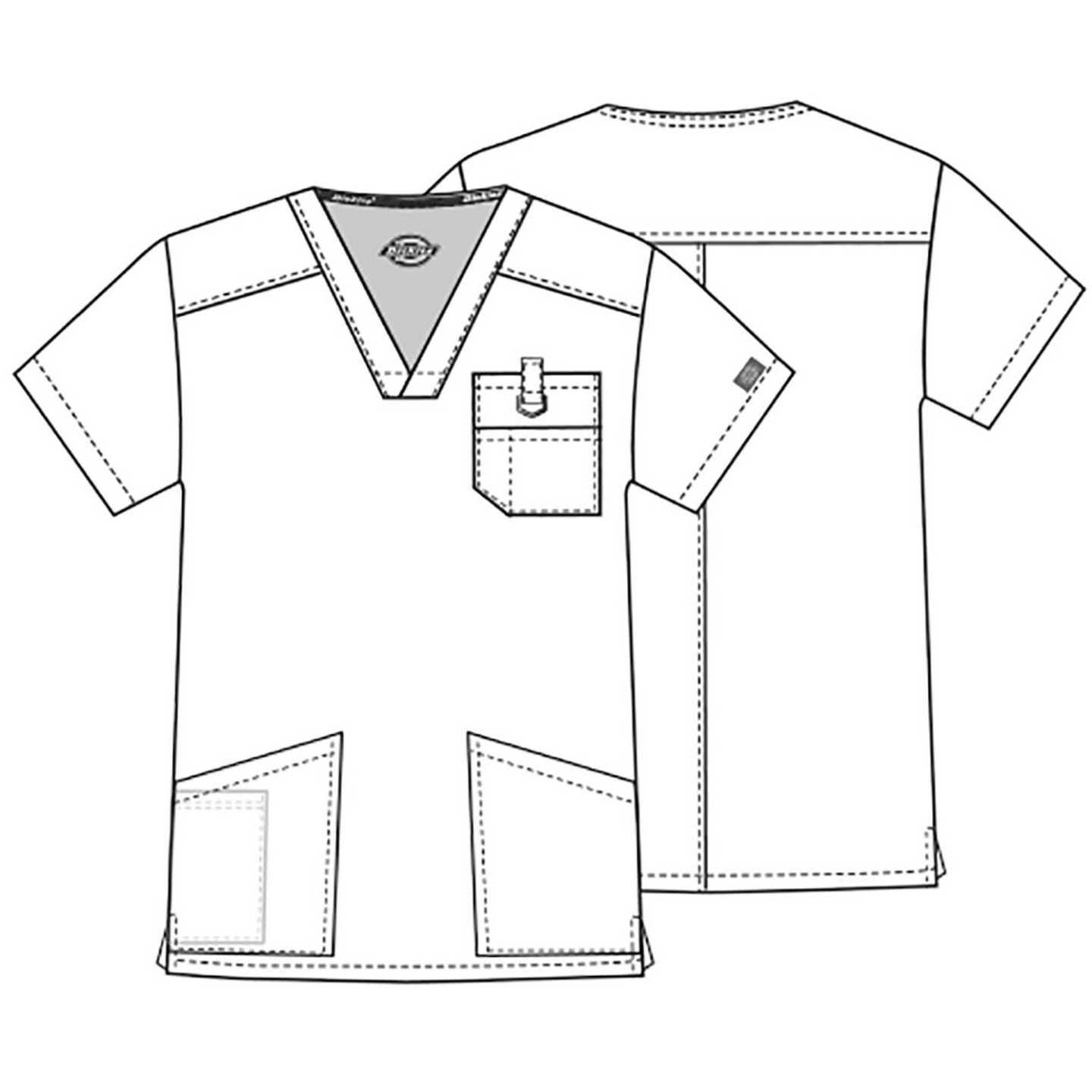 81906 Dickies EDS Signature Men's 5 Pocket V-Neck Top