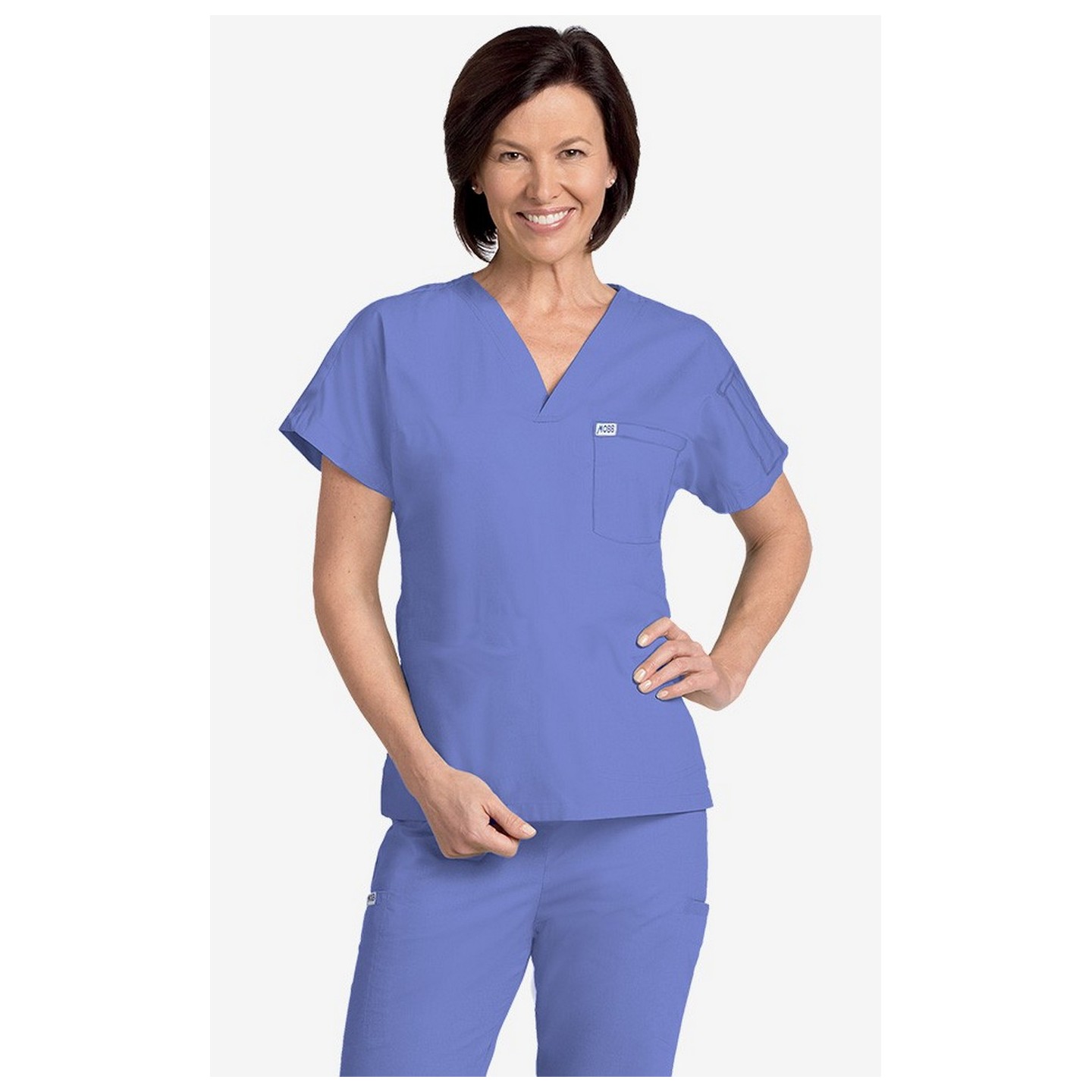 606T MOBB Unisex V-Neck Chest Pocket Scrub Top