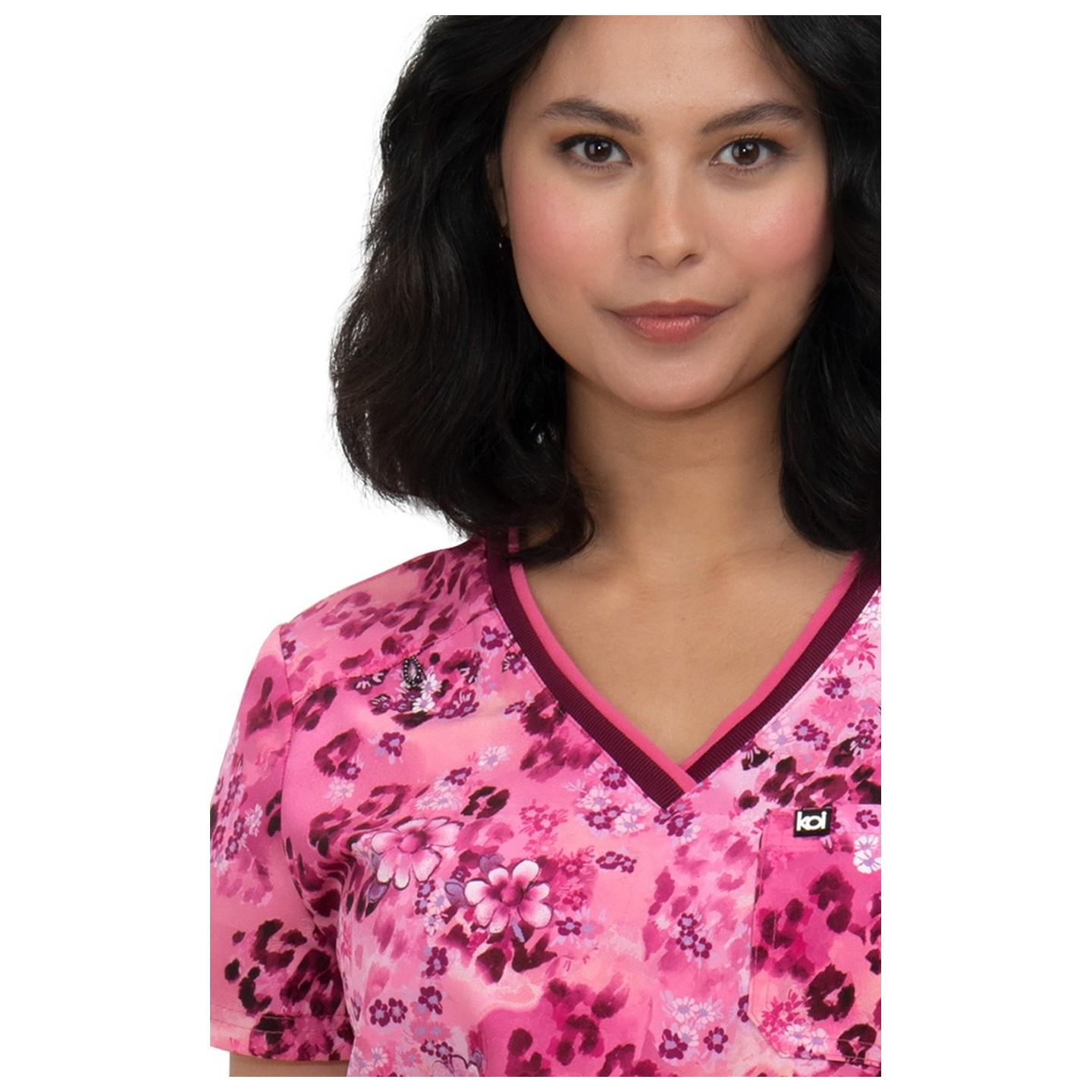 1108PR koi Next Gen Coming on Strong V-Neck Top - Wild Petals