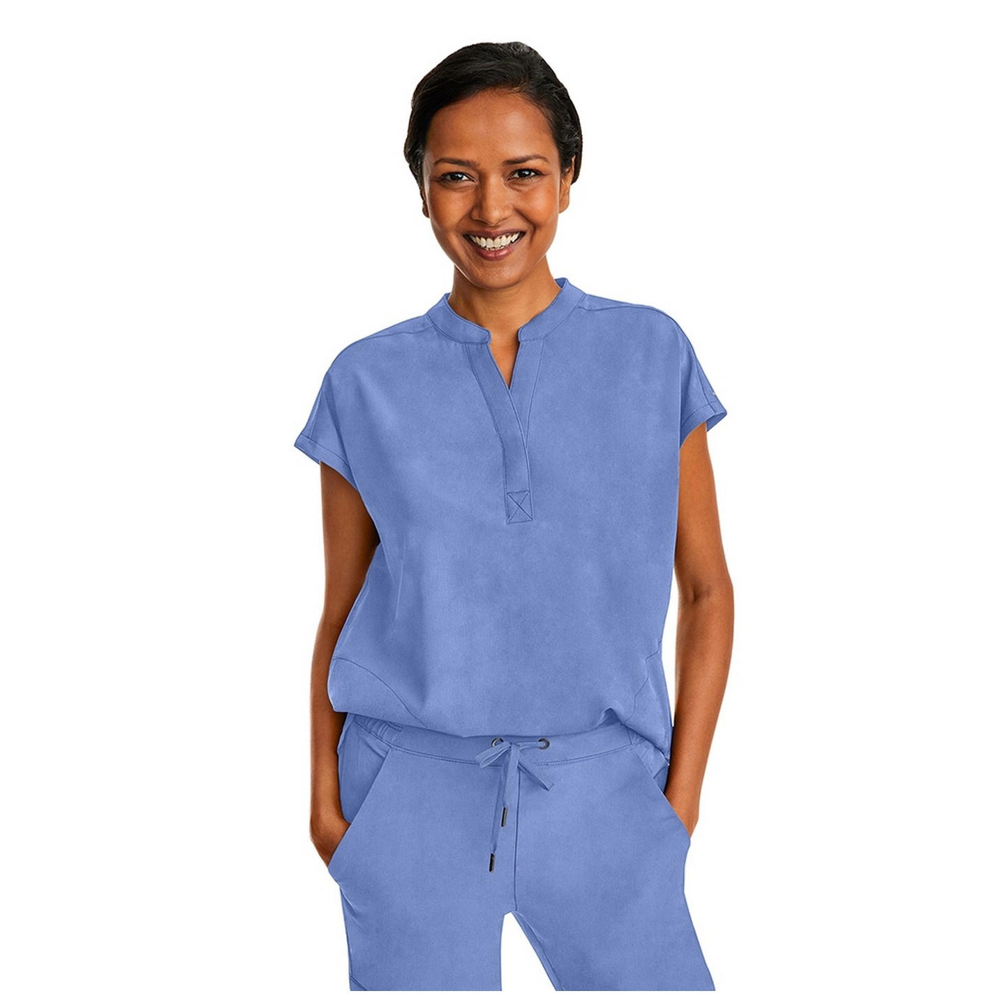 2152 Healing Hands Purple Label Haut Journey Col Mandarin Butonné