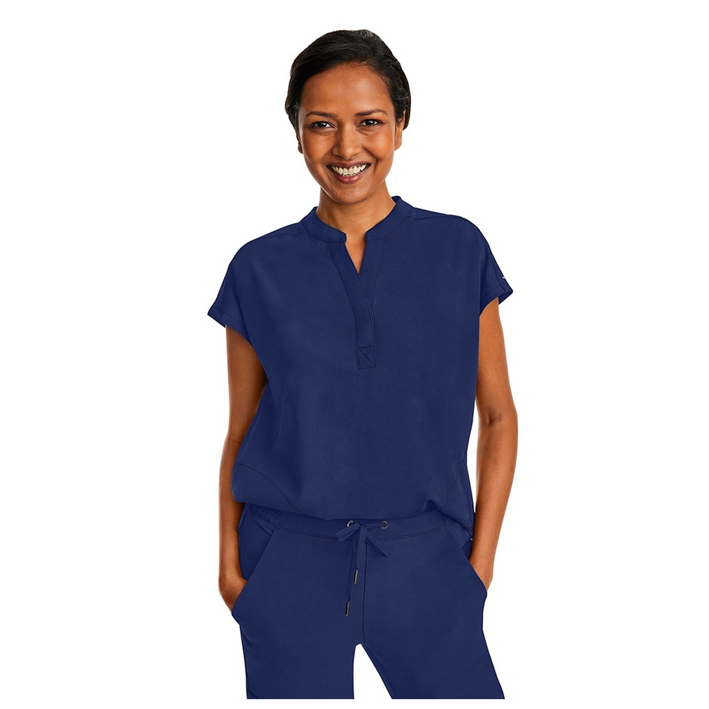 2152 Healing Hands Purple Label Haut Journey Col Mandarin Butonné