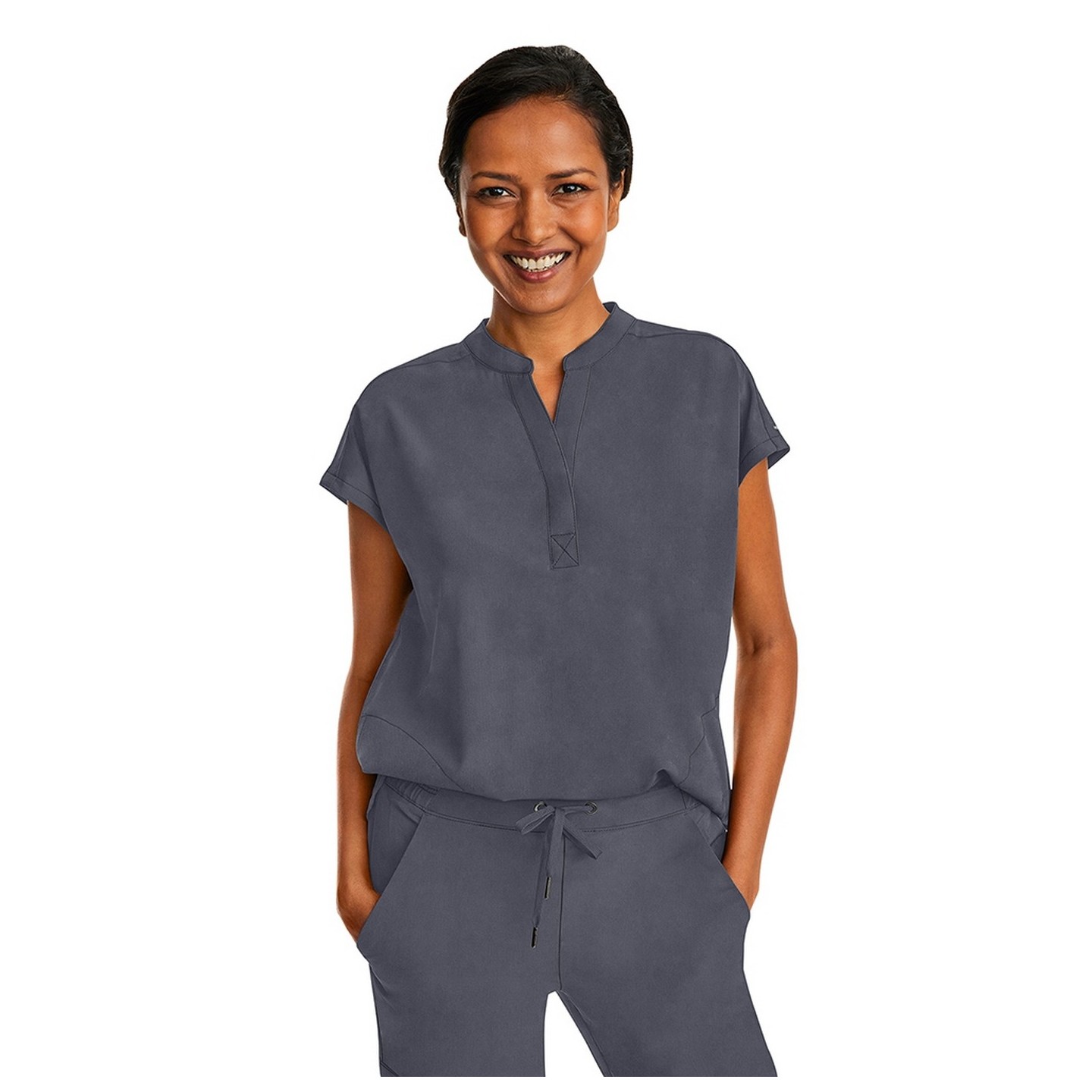 2152 Healing Hands Purple Label Journey Mandarin Collar Top