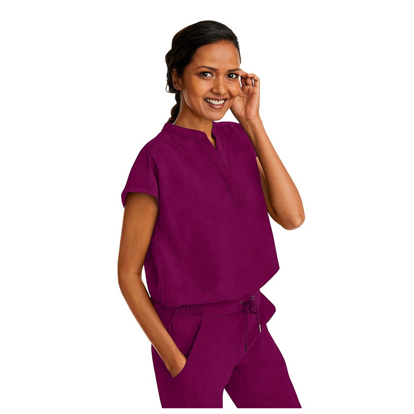 2152 Healing Hands Purple Label Haut Journey Col Mandarin Butonné