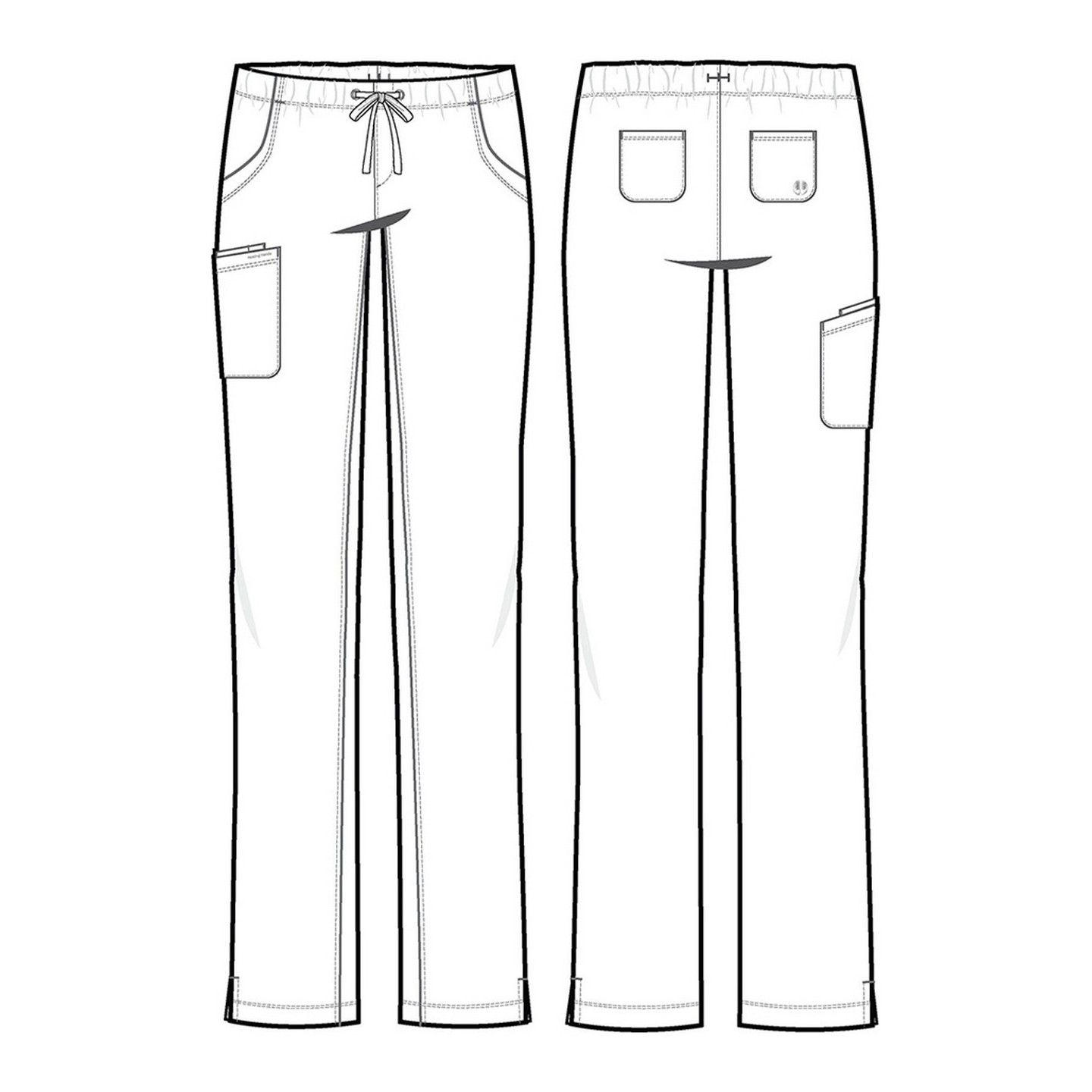 9560 Rebecca HH Works by Healing Hands 6 Pocket Drawstring Waist Straight Leg Cargo Scrub Pants