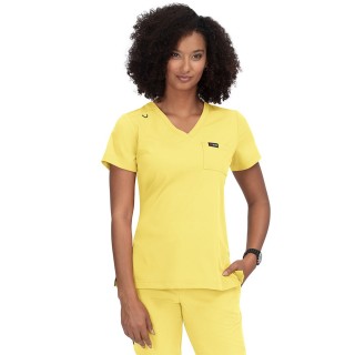 F102 French Bull by koi Coco Modern V-Neck Top 