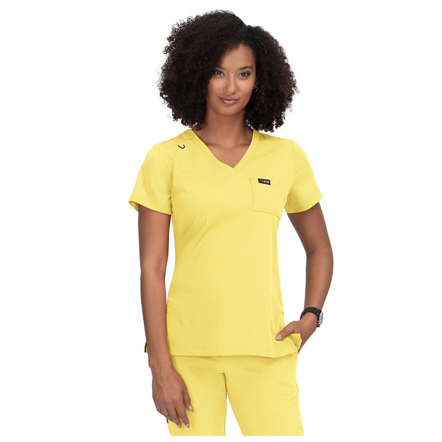 F102 French Bull by koi Coco Modern V-Neck Top 