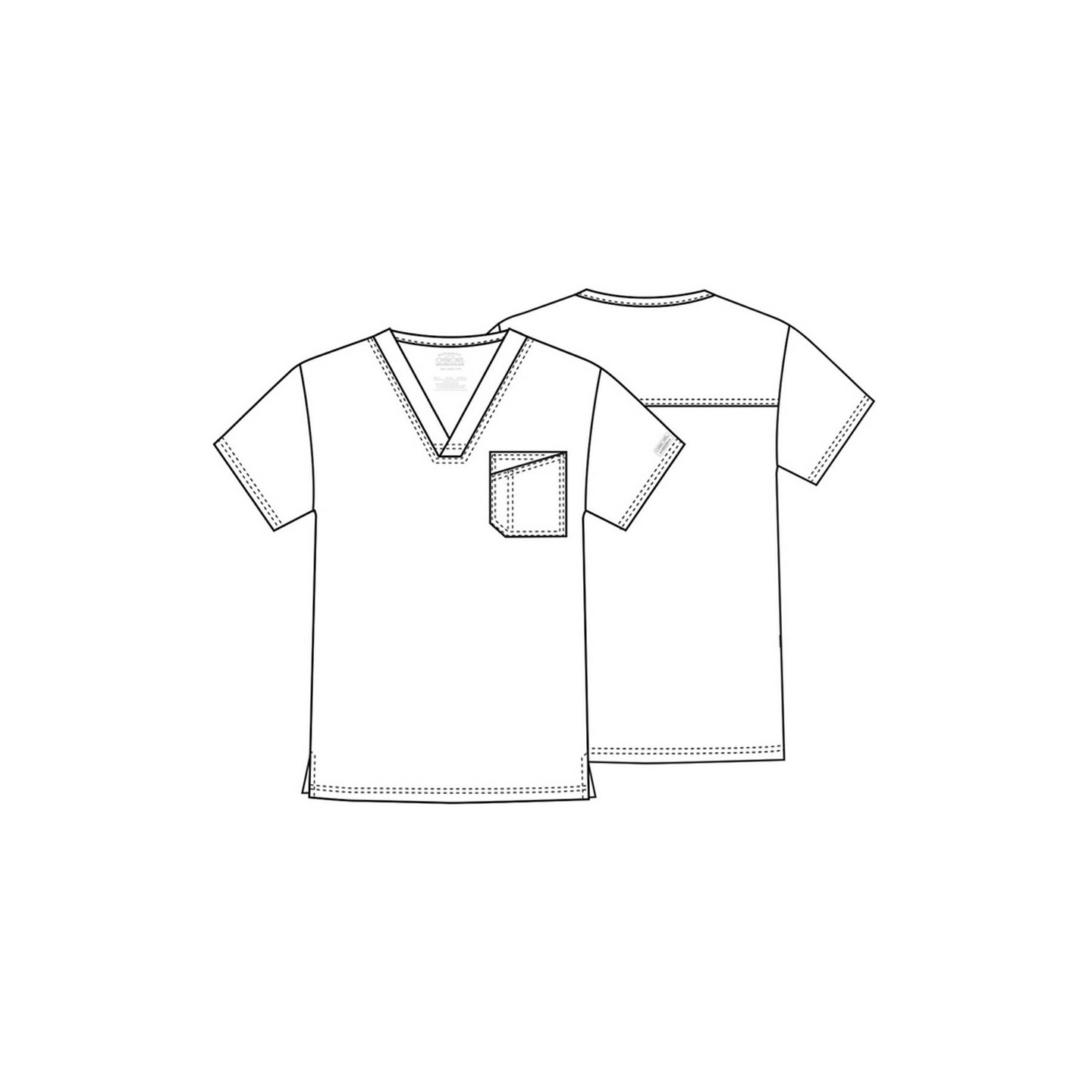 4743 Workwear Core Stretch Men's Chest Pocket V-Neck Top by Cherokee