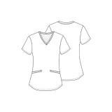 CK637 Cherokee V-Neck 2 Pocket Print Top - Care Flor-All