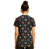 CK637 Cherokee Haut Imprimer à Col en V avec 2 Poches - Care Flor-All